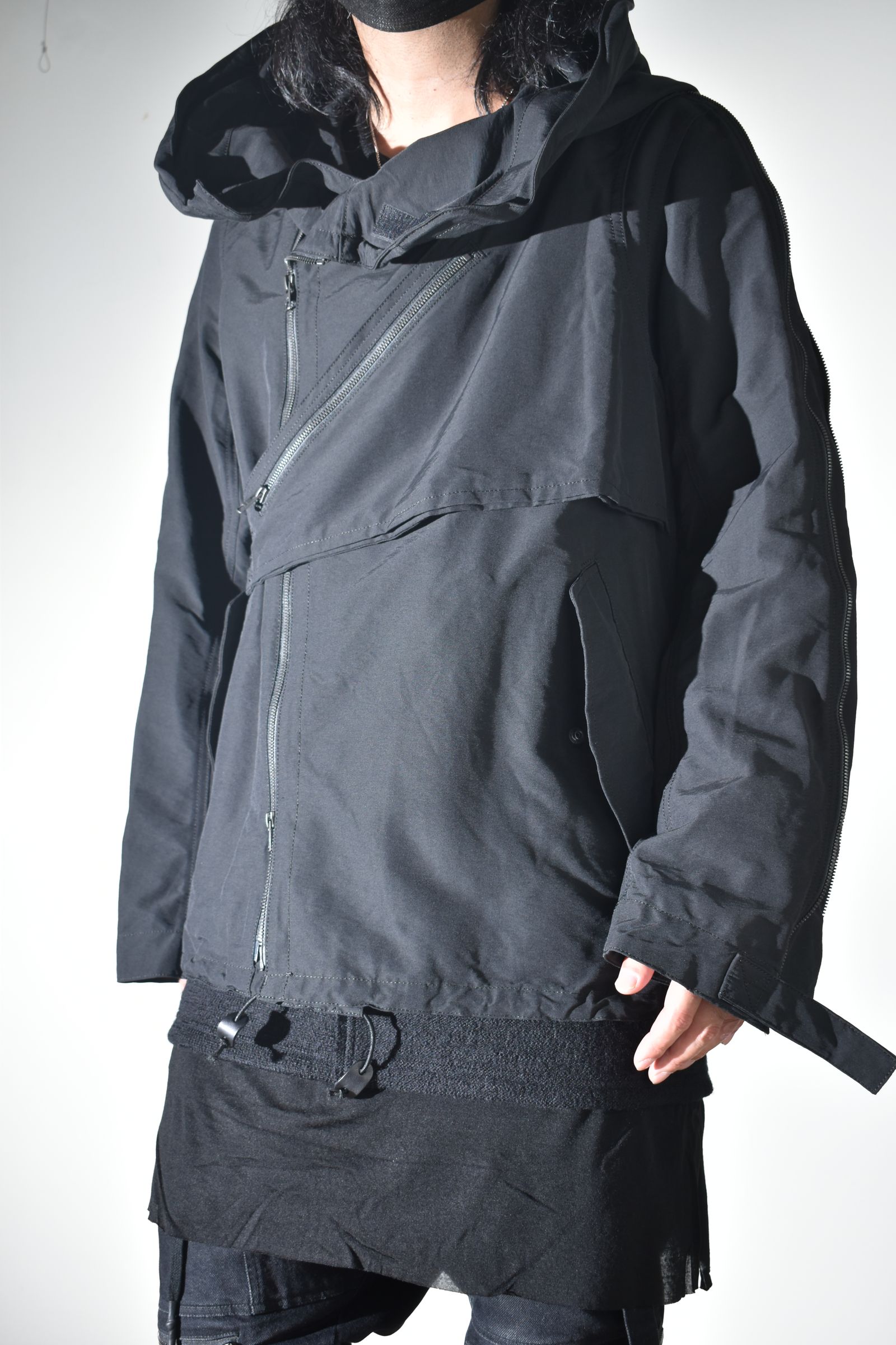 Multi Zip Short Mods Coat"Black" / マルチジップショートモッズコート"ブラック"