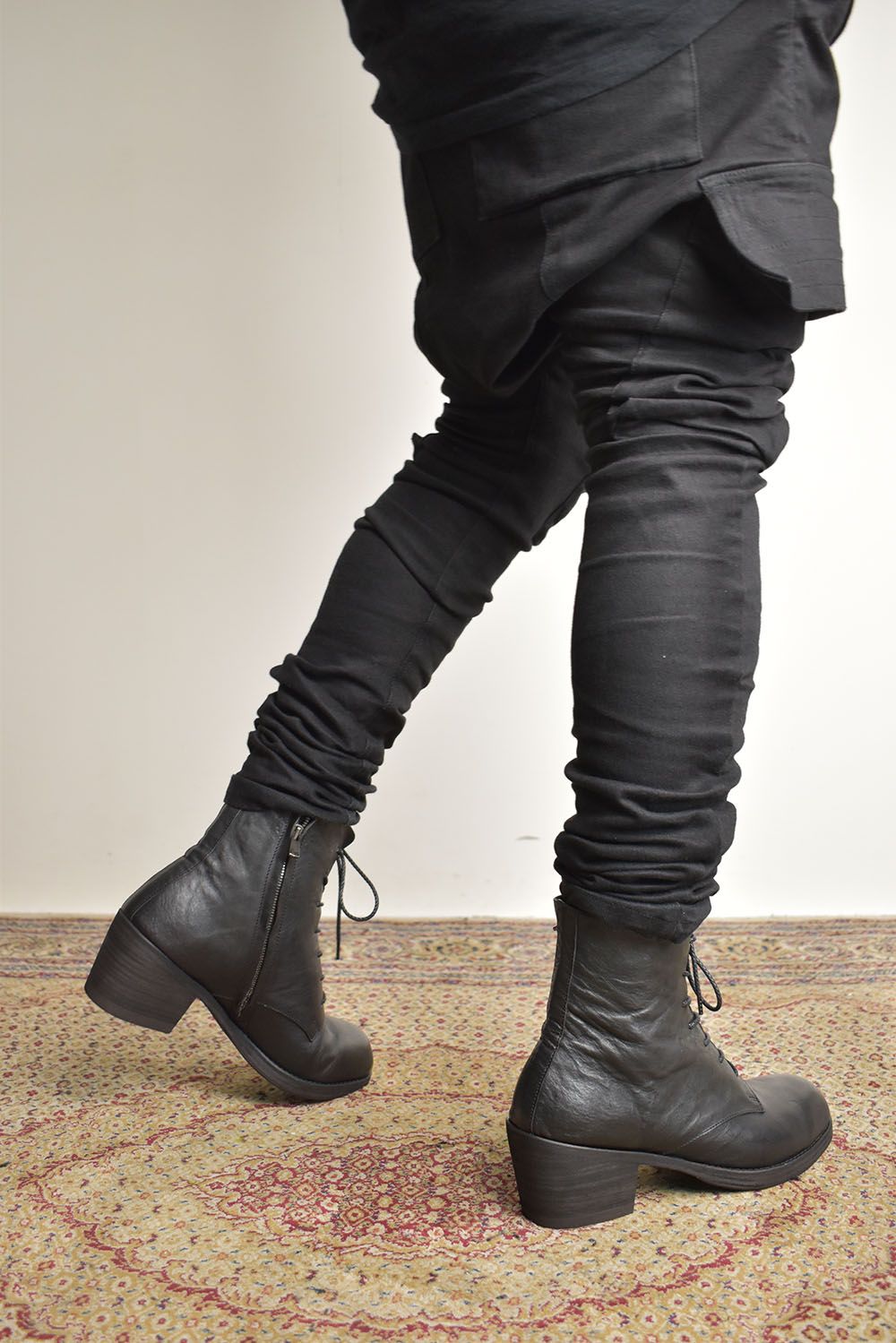 Side Zip Heel Boots"Black" / サイドジップヒールブーツ"ブラック"