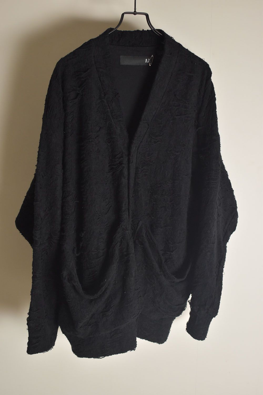 Damage Pile Jumbo Cardigan"Black" / ダメージパイル ジャンボカーディガン"ブラック"