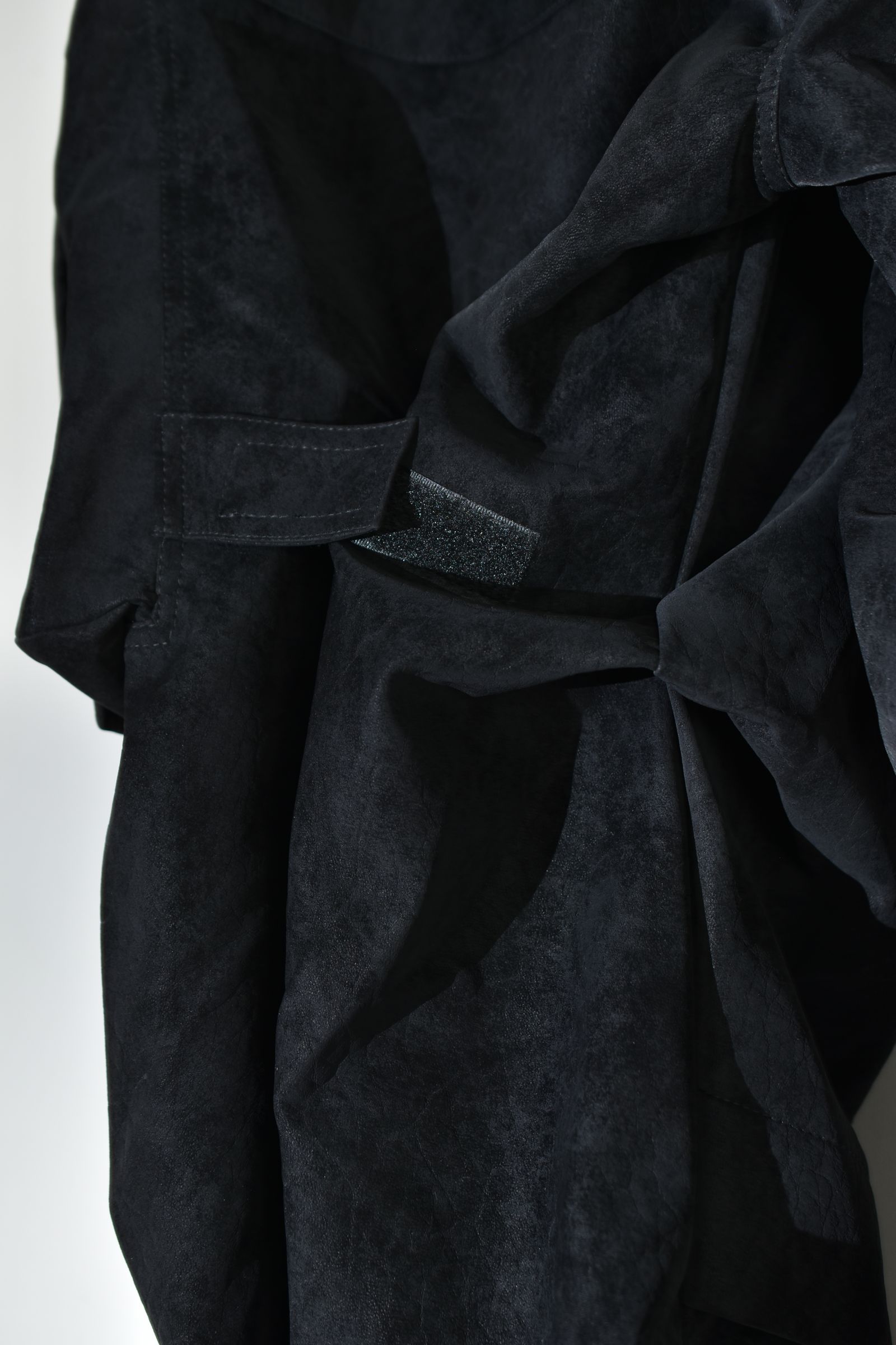 Vegan Suede Leather Cargo Pants"Black" / ヴィーガンスウェードレザーカーゴパンツ "ブラック"