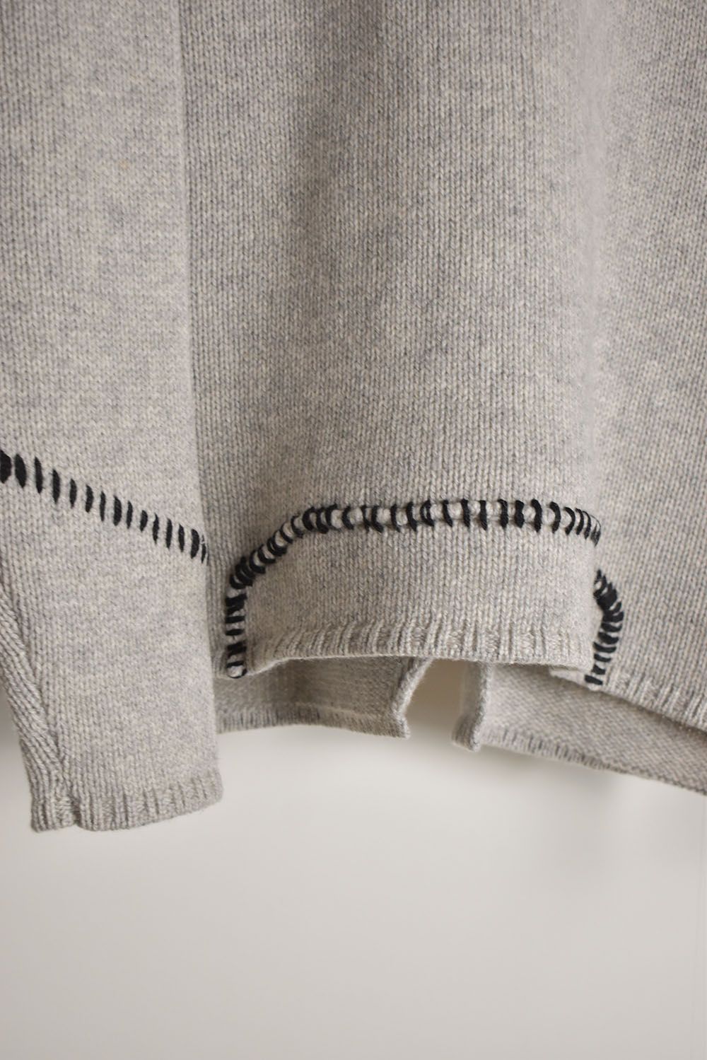 Over Lock Knit Pullover"Oyster Grey" / オーバーロックニットプルオーバー"オイスターグレー"