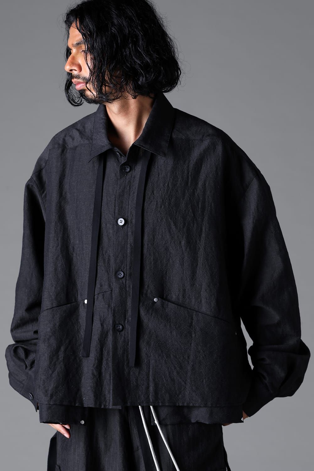 《2026SS先行予約》Wide Short Shirts"Black / Stone /Khaki /D.Grey / ST×GY" / ワイドショートシャツ"ブラック/ストーン/カーキ/ダークグレー/ストライプ×ダークグレー"