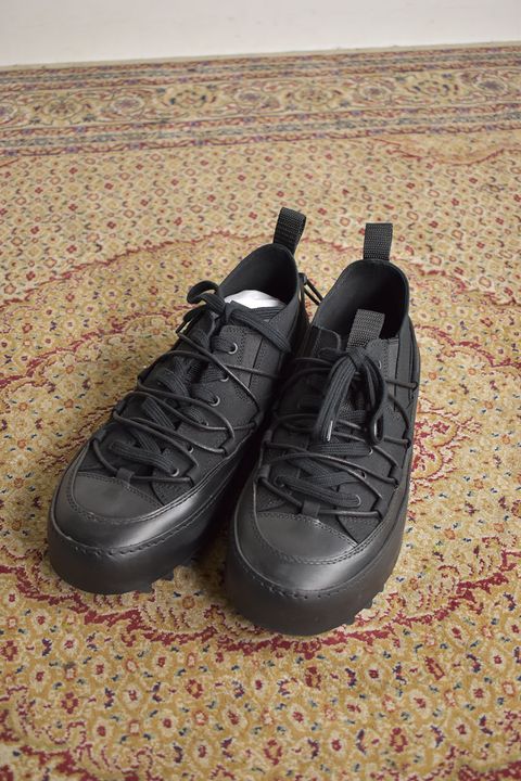 Double Lace Up Shark Sole Sneaker"Black" / ダブルレースアップ シャークソールスニーカー"ブラック"