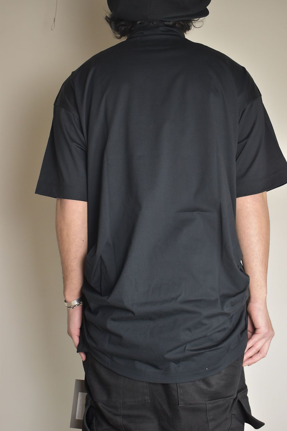 Crumpled Neck Short Sleeve Tee""Black" /  クラムプレッドネックショートスリーブTee"ブラック"