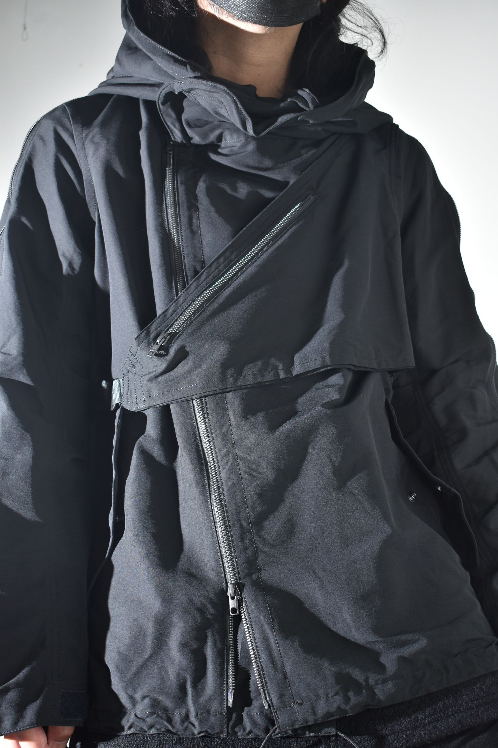 Multi Zip Short Mods Coat"Black" / マルチジップショートモッズコート"ブラック"