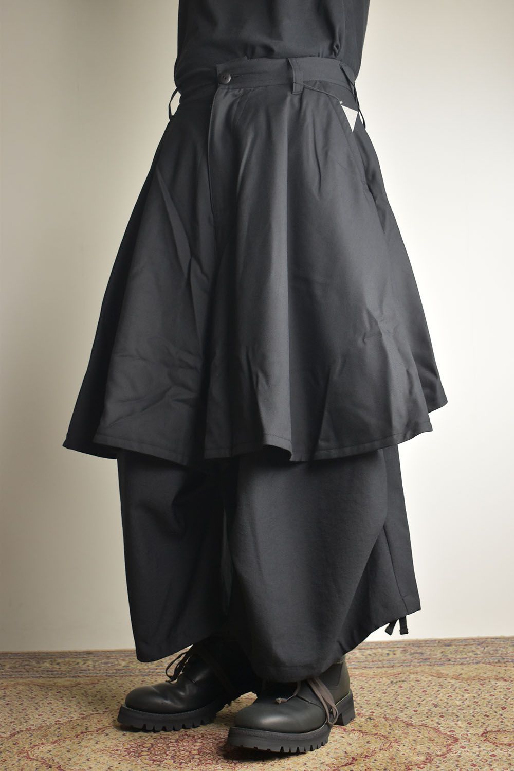 Layerd Super Wide Sarouel"Black" / レイヤードスーパーワイドサルエル"ブラック"