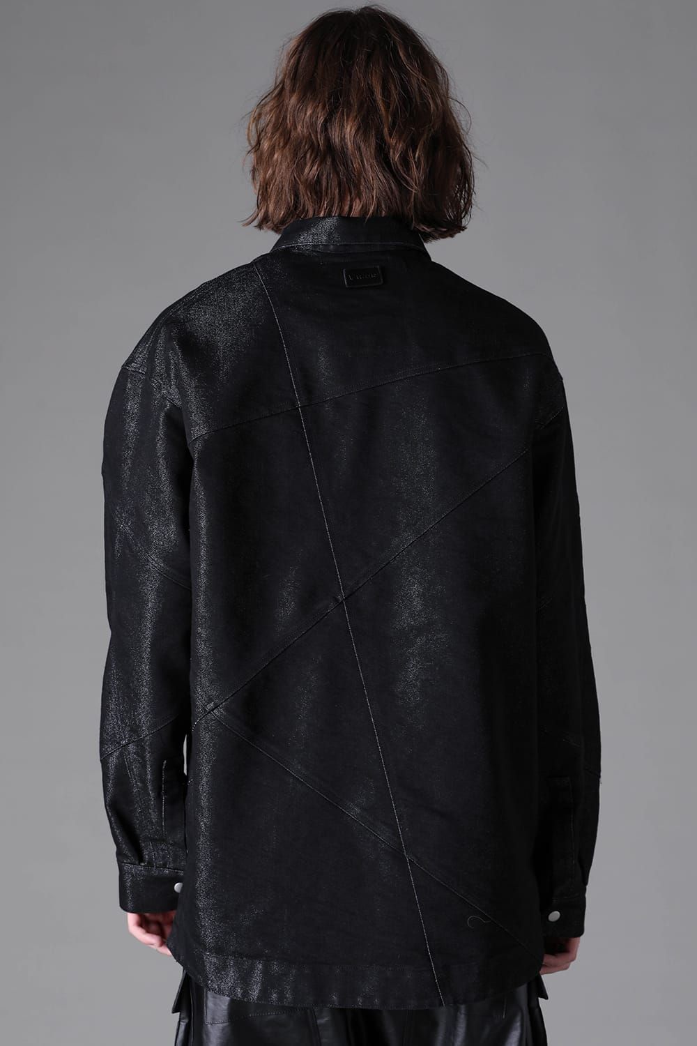 《2026AW先行予約》Random Panelled Denim Shirts "Balck × Silver" /  ランダムパネルデニムシャツ"ブラック×シルバー"