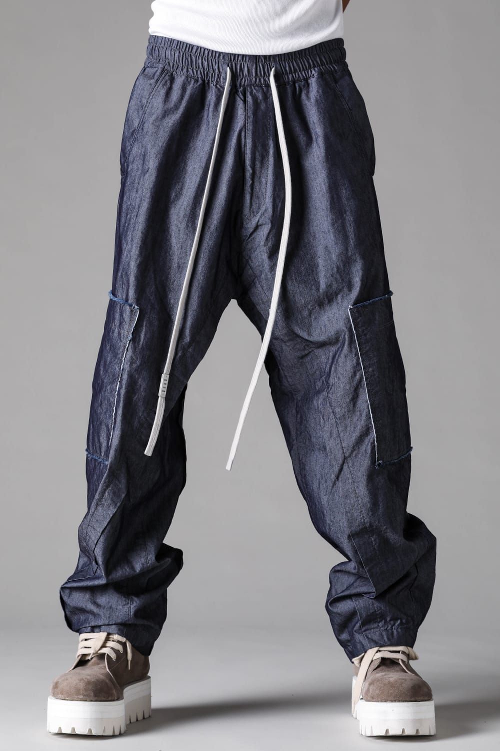 《2027SS先行予約》Cotton Nylon Wide Cargo Pants"Navy" / コットンナイロンワイドカーゴパンツ"ネイビー"