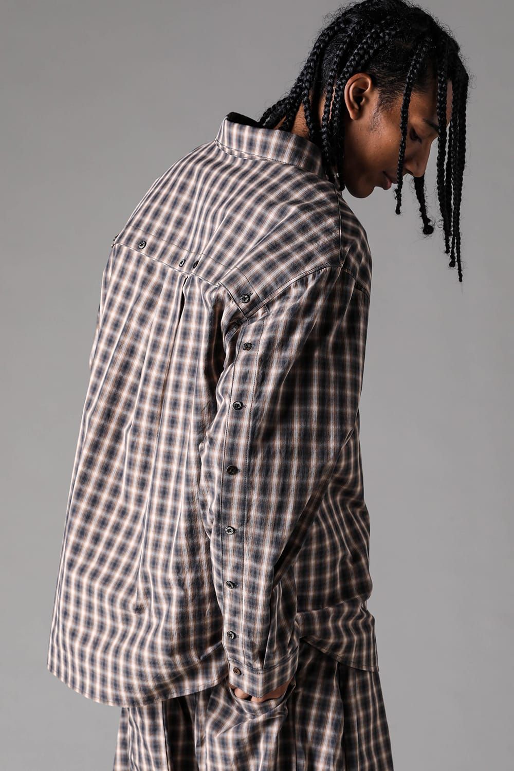 《2027SS先行予約》Plaid Buck Button Shirts"Black Plaid / Brown Plaid" / プレイドバックボタンシャツ"ブラックプレイド / ブラウンプレイド"
