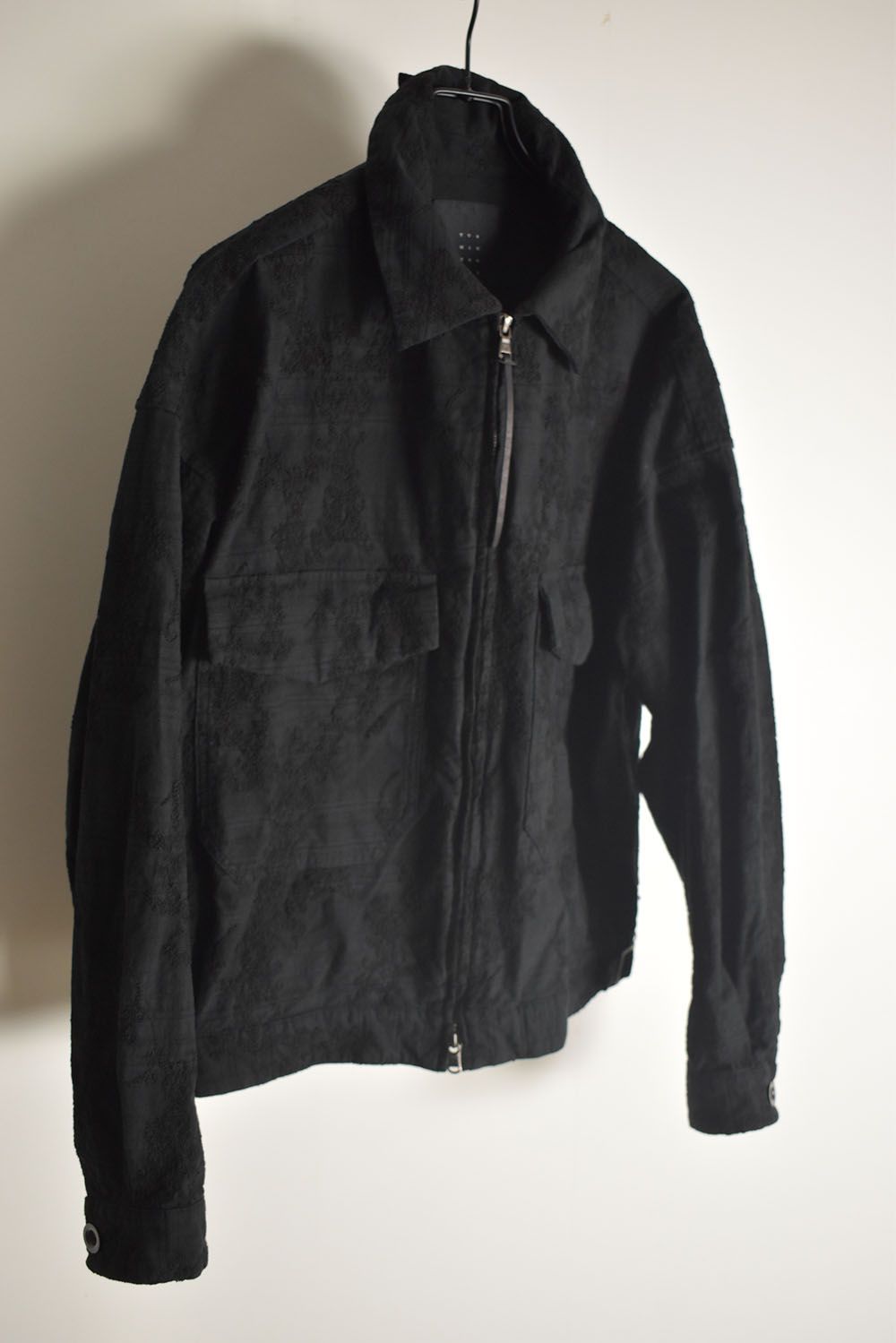 Embroidered Striped Blouson"Black" / 刺繍ストライプブルゾン"ブラック"