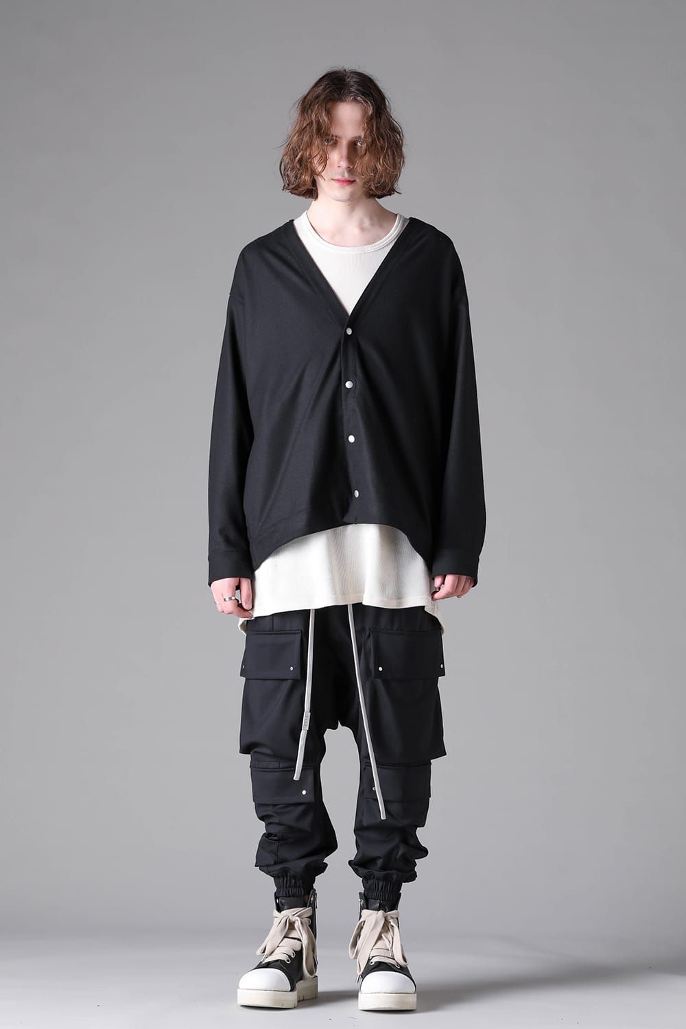 《2026AW先行予約》Cardigan Shirts"Black / L.Grey" / カーディガンシャツ"ブラック/ライトグレー"