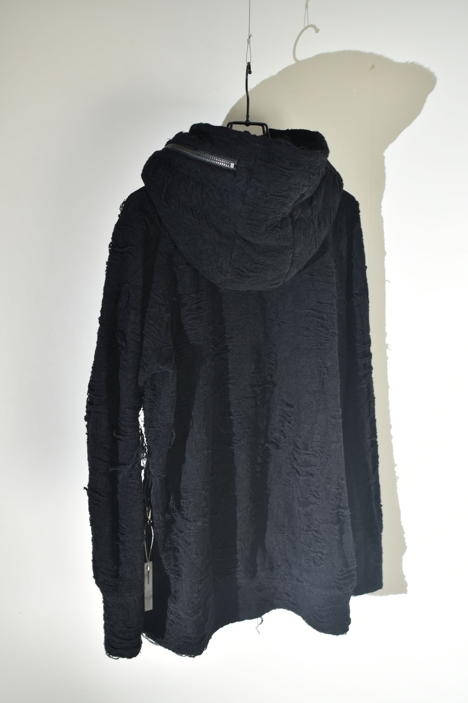 Damage Pile Zip-Up Hoodie"Black" / ダメージパイルジップアップフーディー"ブラック"