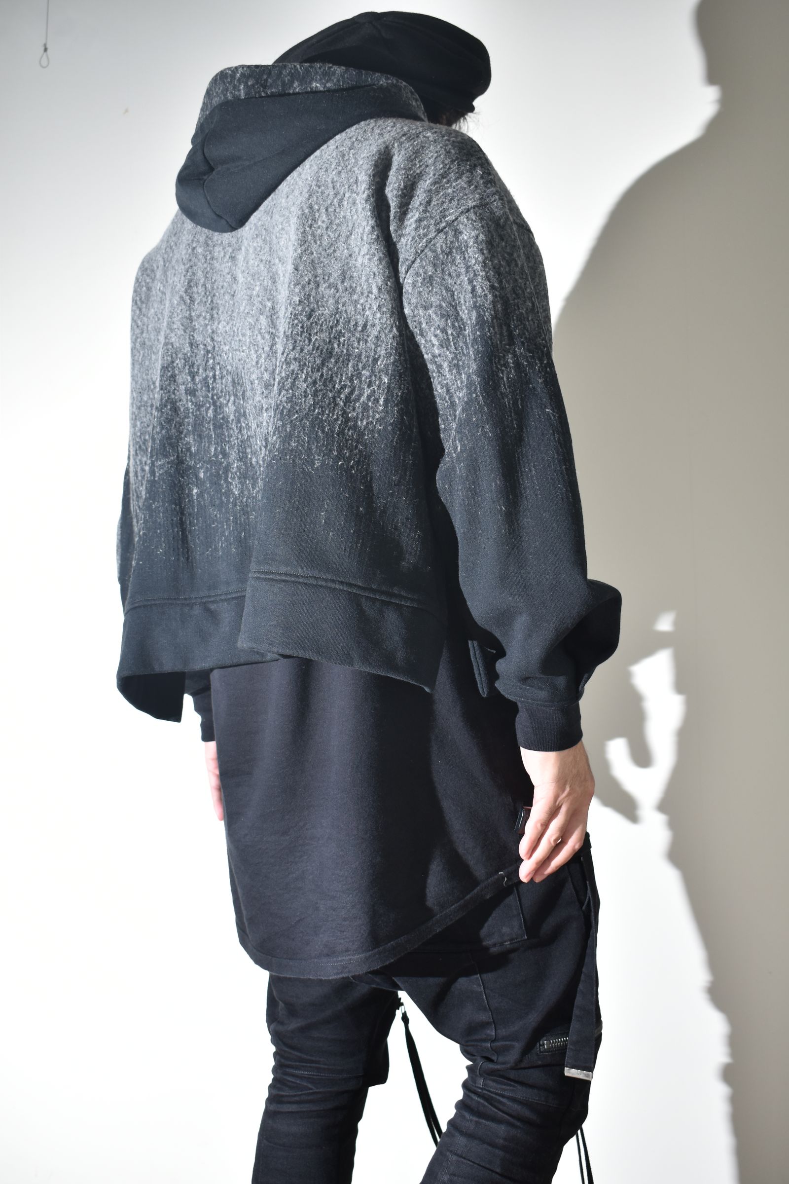 Gradient Needle Punch Double Zip Hoodie "Black Based" / グラデーションニードルパンチダブルジップフーディ"ブラックベース"