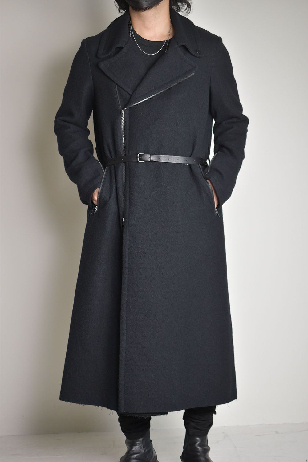 BIKER STYLE LONG COATBlack/バイカースタイルロングコートブラック - 1(S)