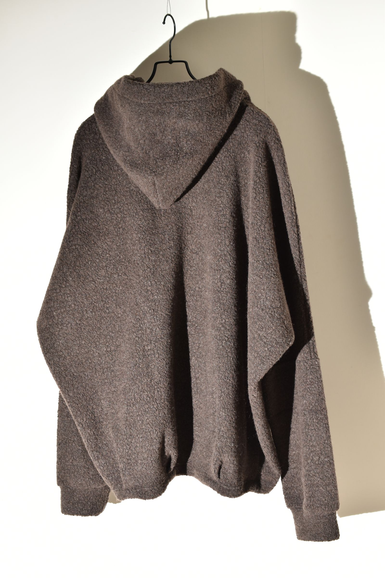 Sheep Pile Knit Dolman Hoodie Pullover"Khaki" / シープパイルニットドルマンフーディプルオーバー"カーキ"