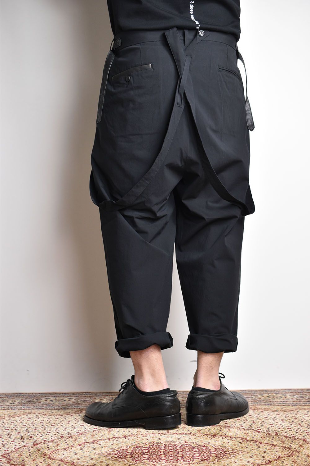 Cotton Stretch Suspenders Pants"Black"/コットンストレッチサスペンダーパンツ"ブラック"