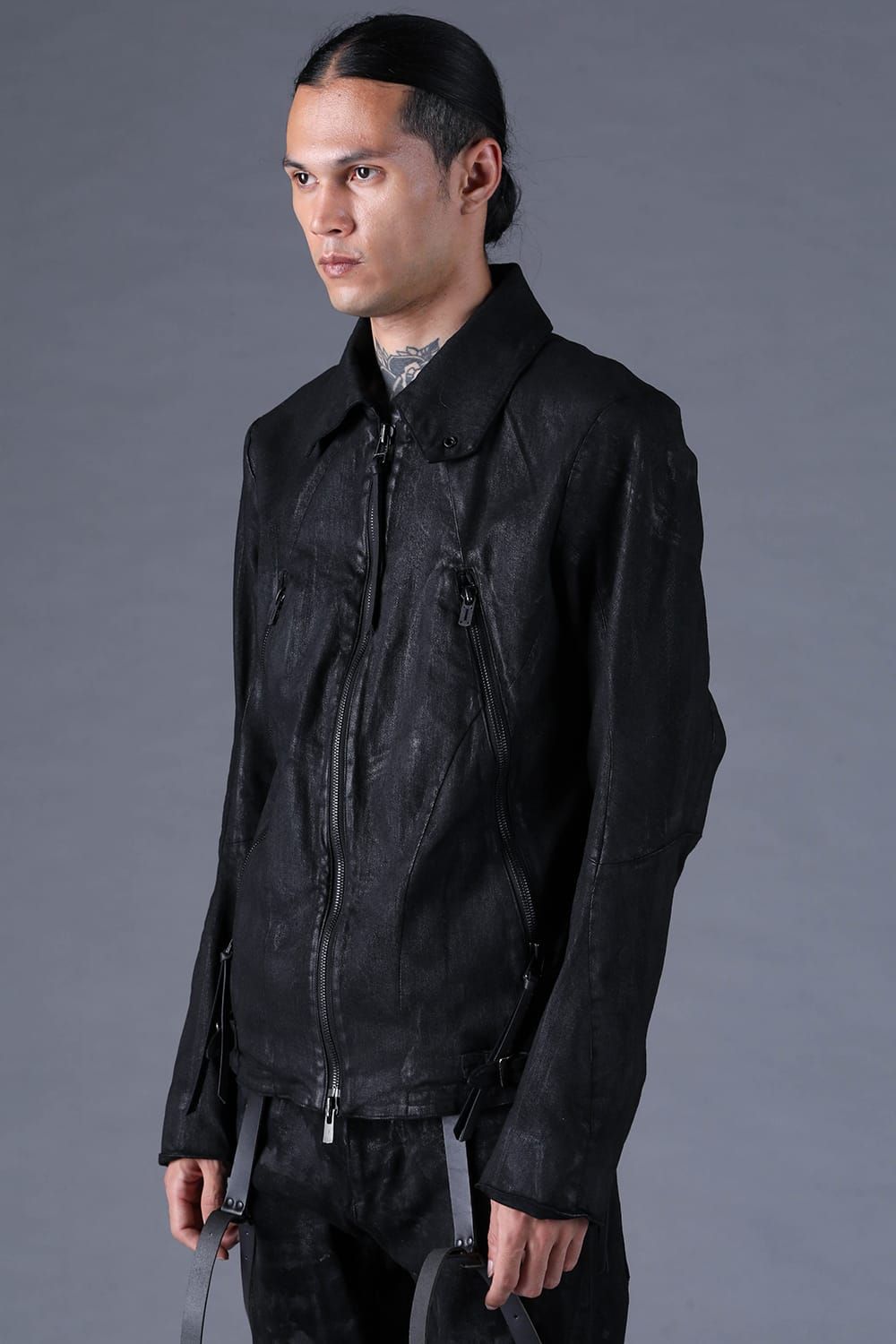 《2027SS先行予約分》Stretch Denim Coated Jacket"Black" / ストレッチデニムコーディングジャケット"ブラック"