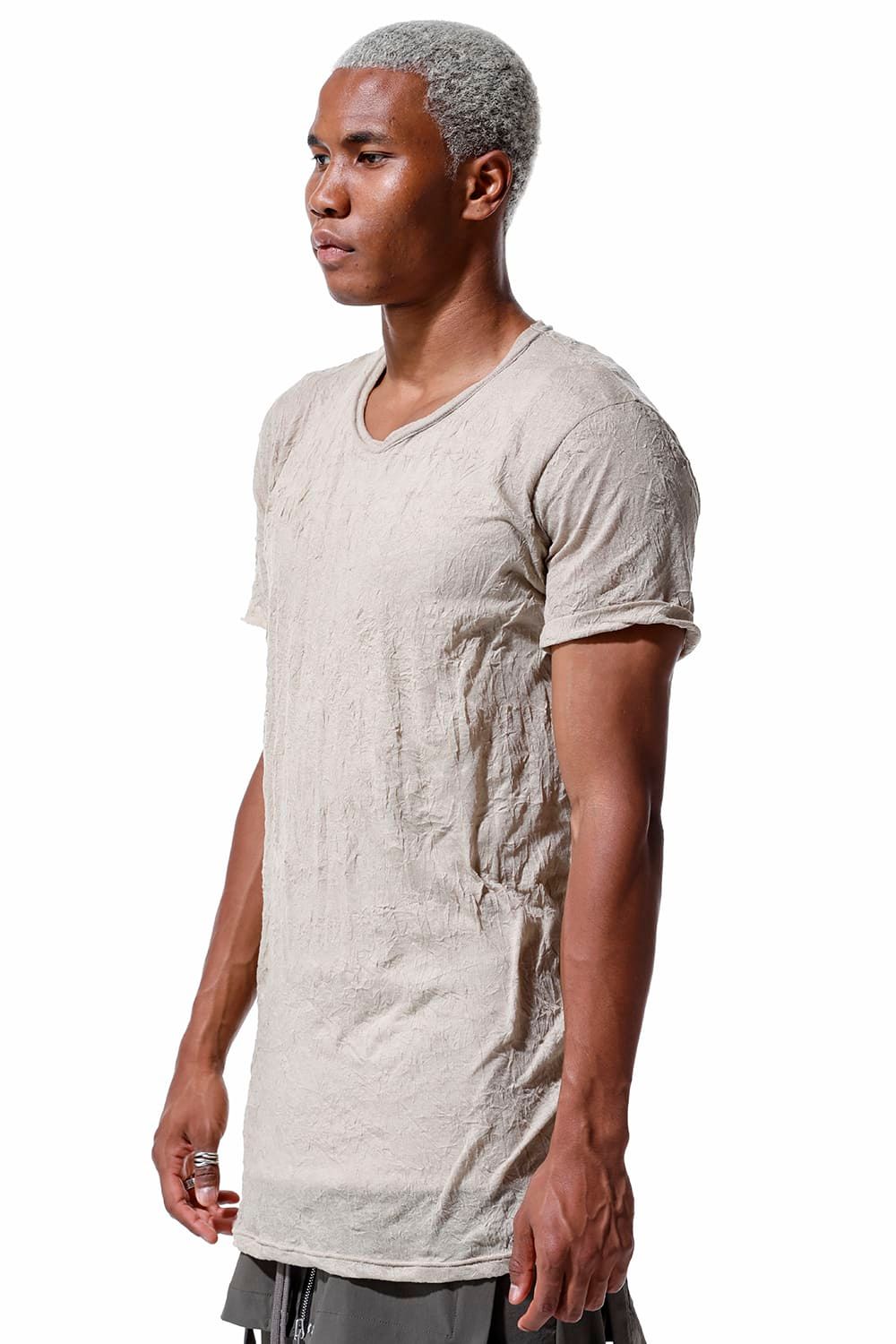 《2026SS先行予約》Gauze Washer Crew Neck Tee "Black/White/Ivory/Beige/Grey"/ガーゼワッシャークルーネックTee"ブラック/ホワイト/アイボリー/ベージュ/グレー"