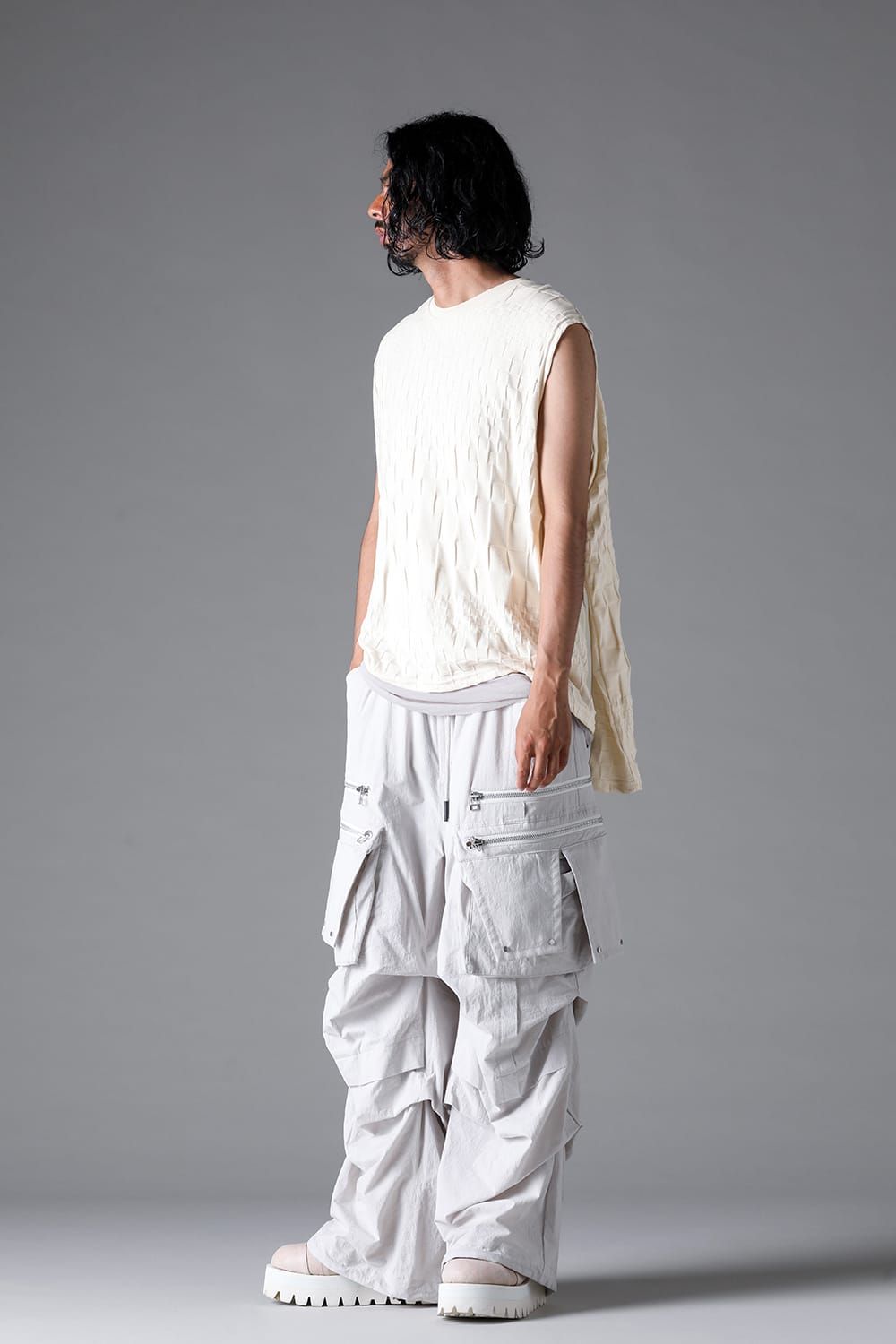 《2026SS先行予約》Gradient Plaid Pattern Shiva Long Sleeve Tee "Black / Cream" / グラデーションチェックパターンシヴァロングスリーブ"ブラック/クリーム"