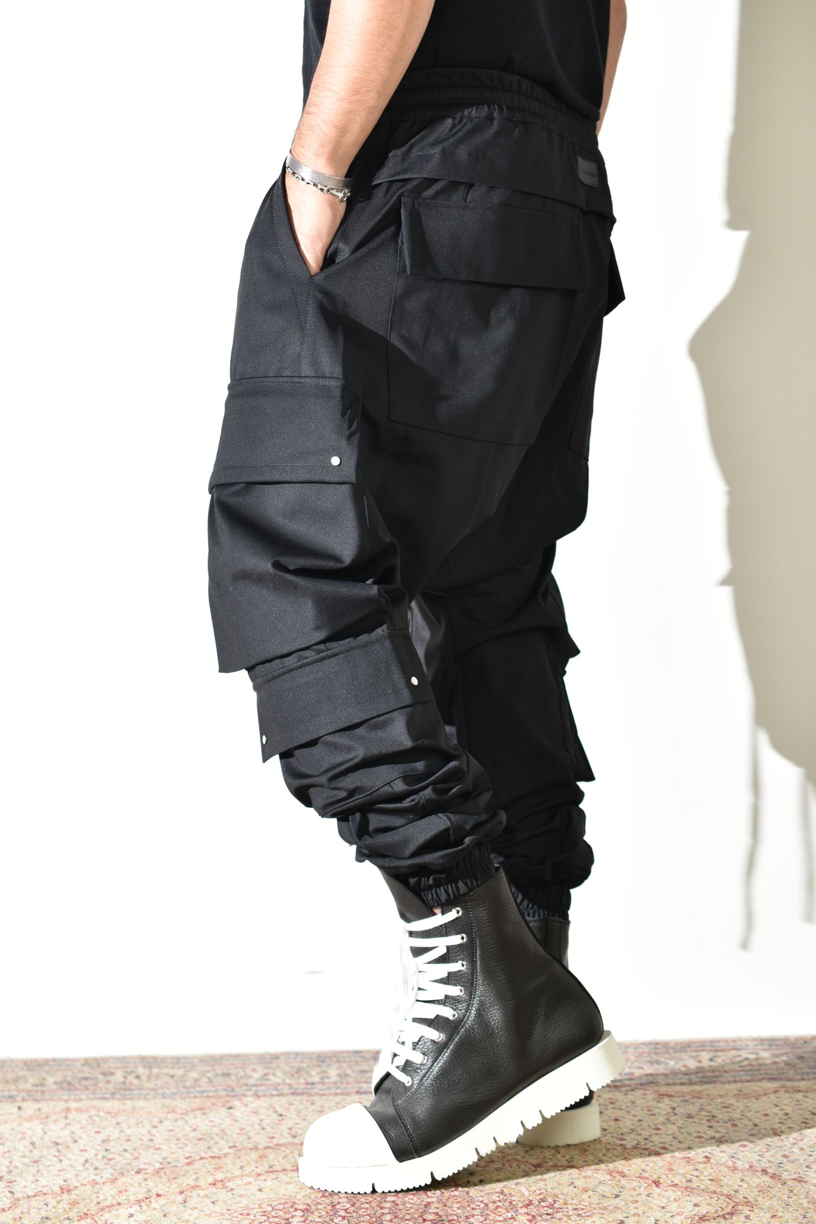 Technical Nylon Military Sarrouel Easy Pants"Black" / テクニカルナイロンミリタリーサルエルイージーパンツ"ブラック"