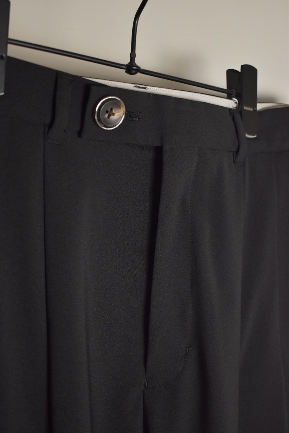 Shingle Flap Baggy Trousers "Black" / シンフラップバギートラウザー"ブラック"