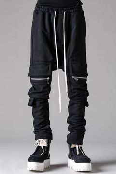 《2027SS先行予約》French Terry Sarrouel Cargo Skinny "Black / Grey / L.Beige"/ フレンチテリー裏毛サルエルカーゴスキニー"ブラック / グレー /ライトベージュ"