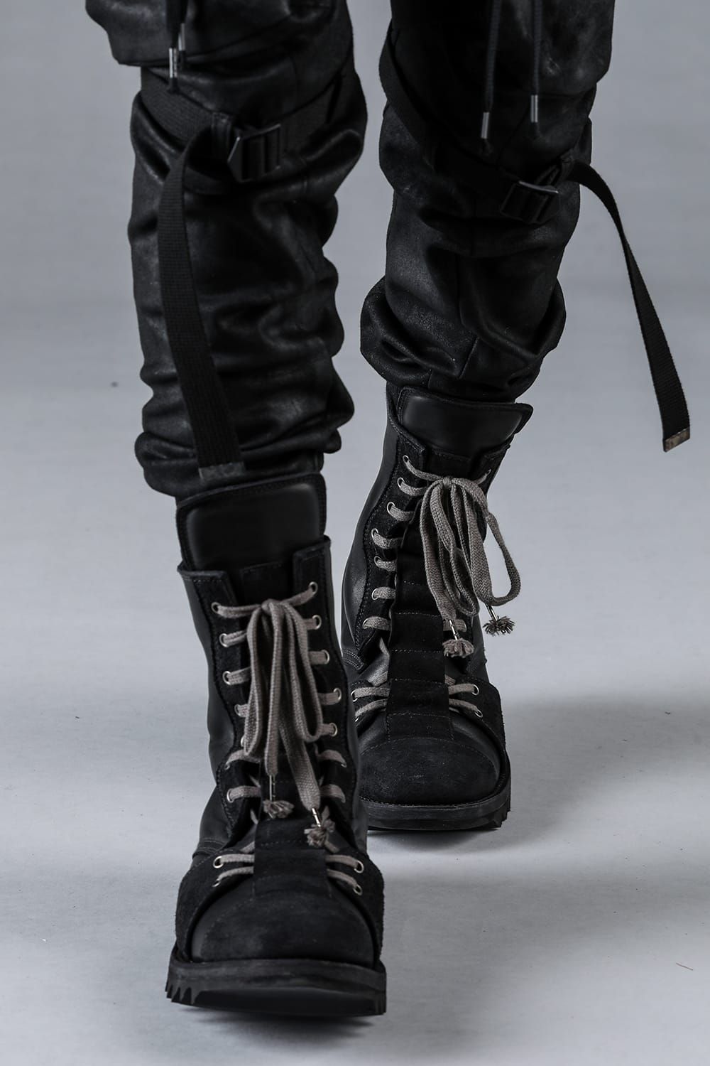 Horse Leather Shark Sole Lace-Up Boots "Black" / ホースレザーシャークソールレースアップブーツ"ブラック"