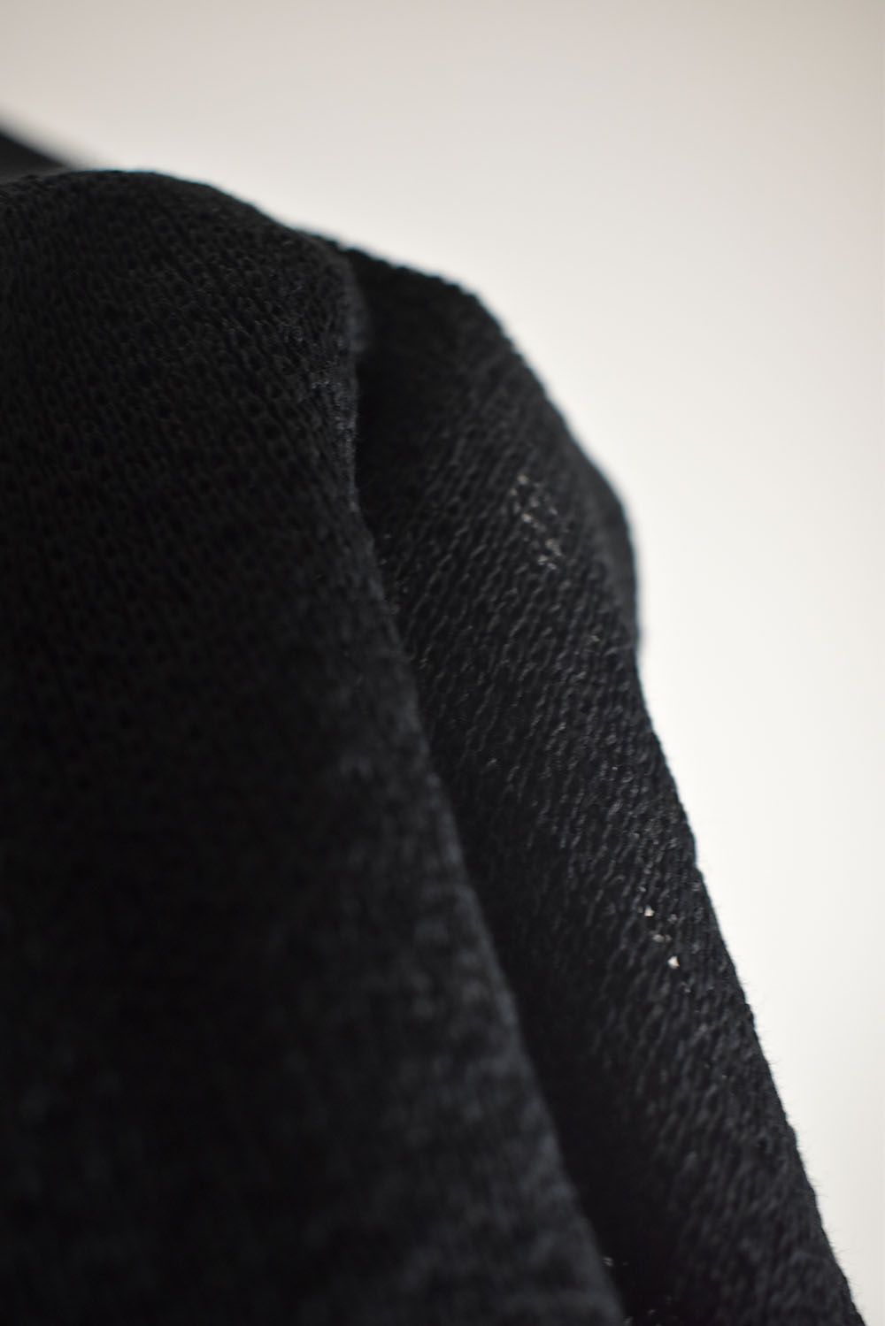 Cotton Low Gauge Knit Cardigan Layered Pullover"Black" / コットンローゲージニットカーディガンレイヤードプルオーバー"ブラック"