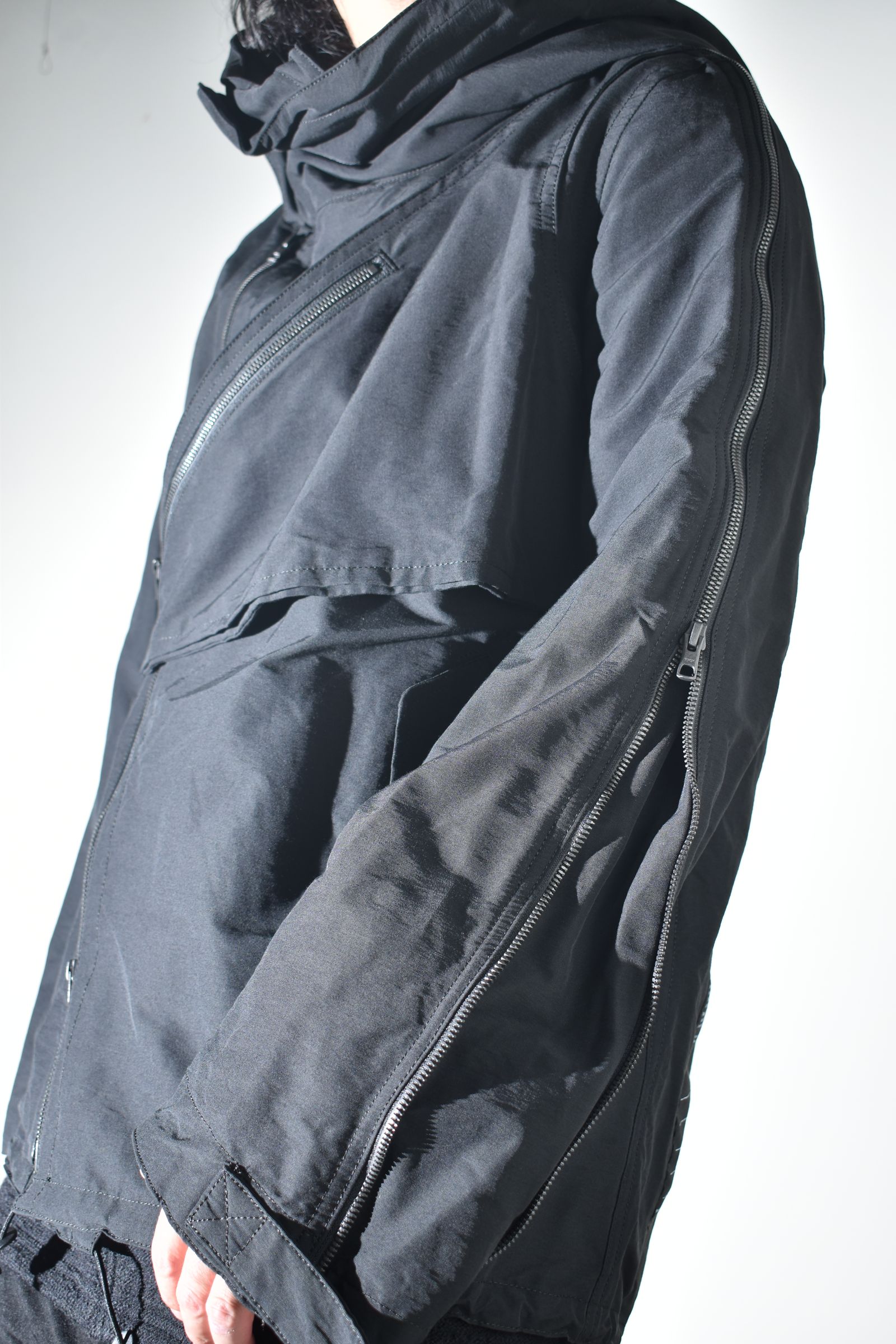 Multi Zip Short Mods Coat"Black" / マルチジップショートモッズコート"ブラック"