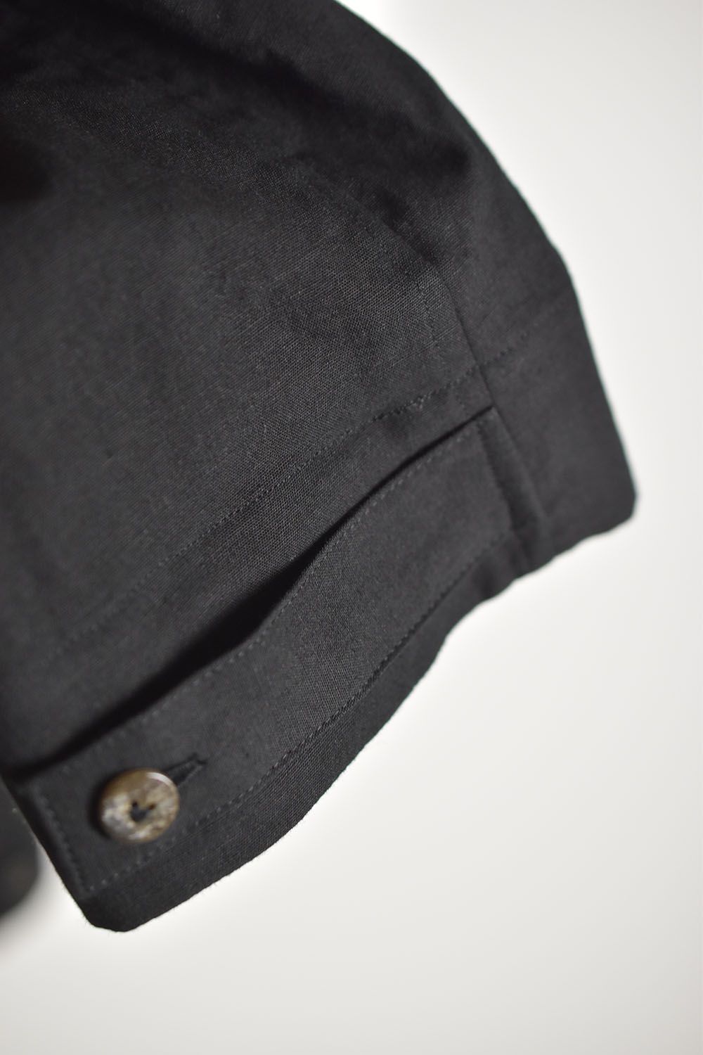 Cotton Linen V neck Shirt""Black"/コットンリネンVネックシャツ"ブラック"