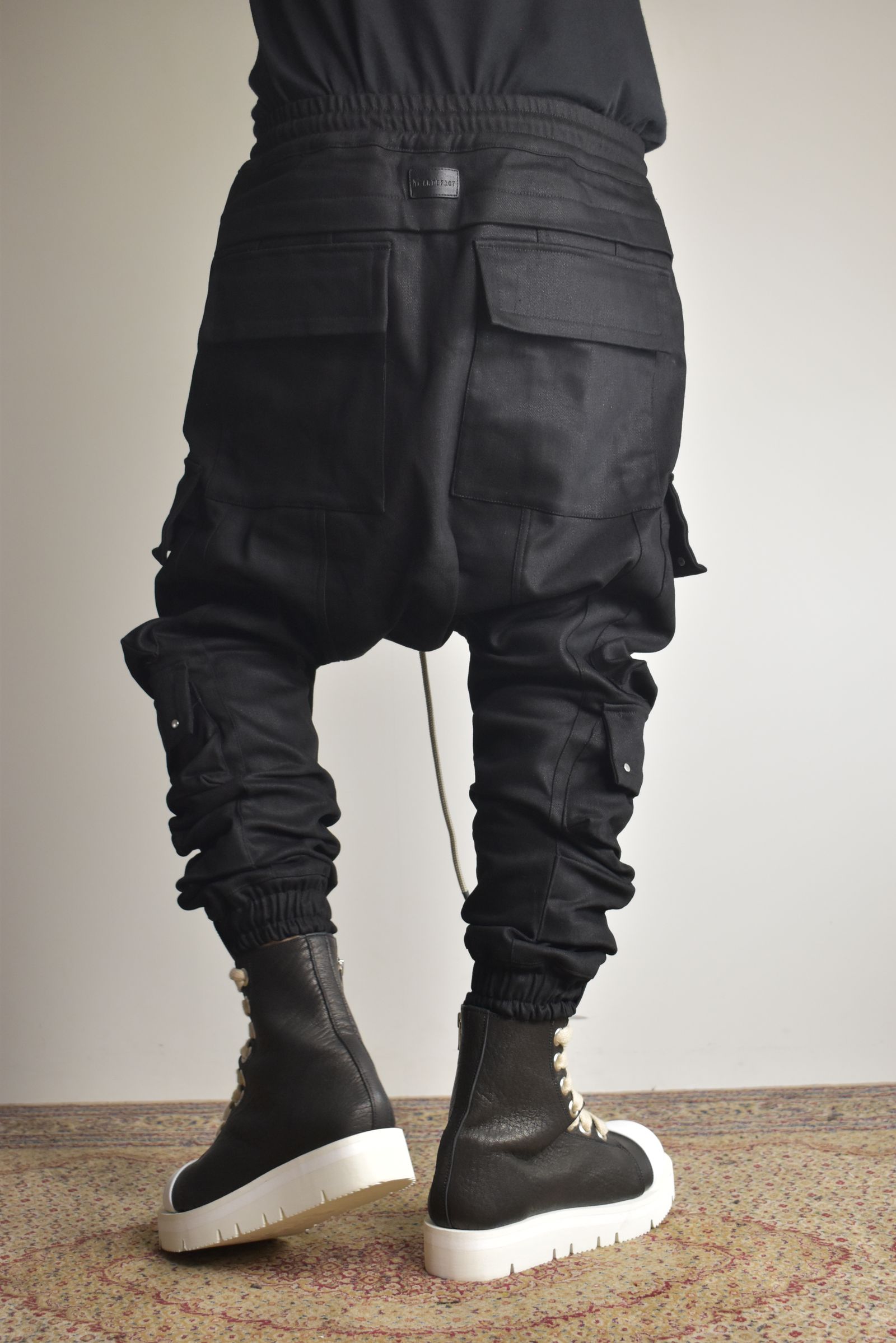 Bonding Sarouel Cargo Jogger Denim"Black" / ボンディングサルエルカーゴジョガーデニム"ブラック"