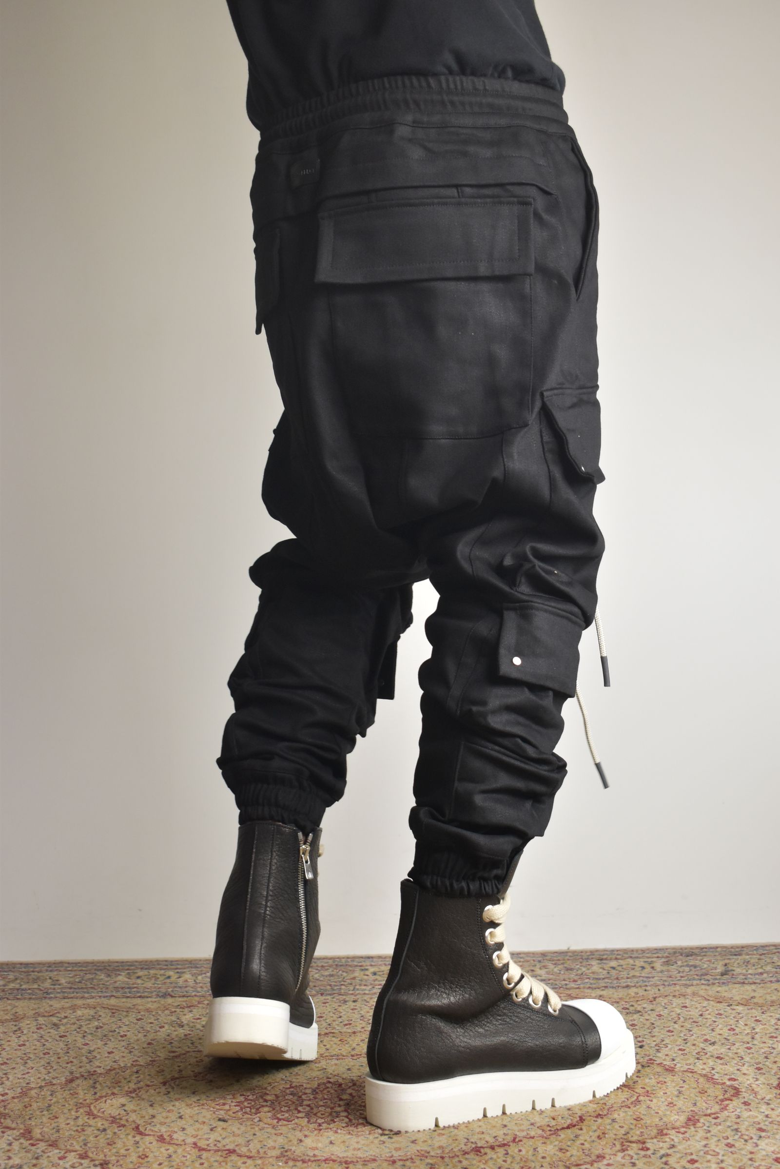 Bonding Sarouel Cargo Jogger Denim"Black" / ボンディングサルエルカーゴジョガーデニム"ブラック"