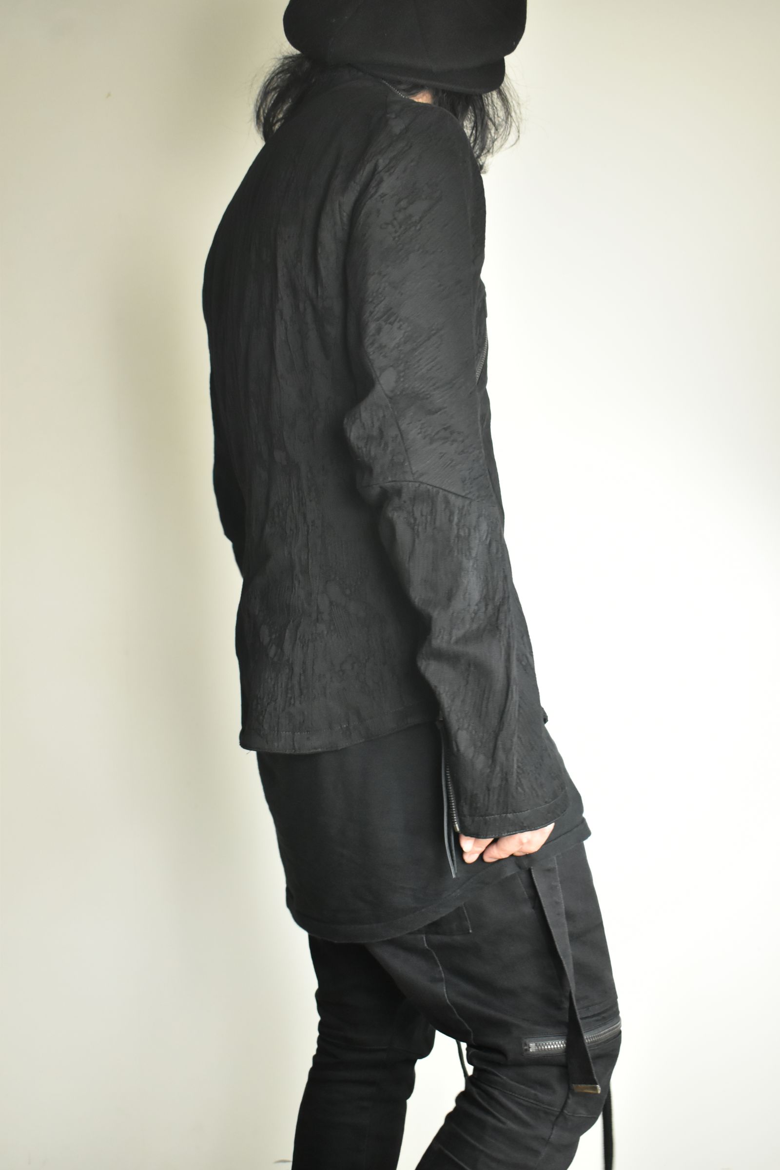 Damage Jacquard Single Rider Jacket"Black" / ダメージジャガードシングルライダースジャケット"ブラック"