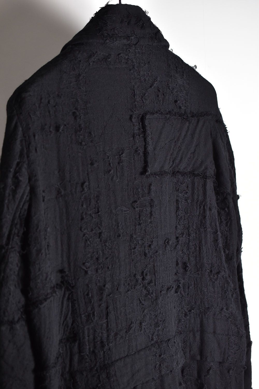 Oversized Patched Long Coat-BORO-"Black"/オーバーサイズドパッチドロングコート-襤褸-"ブラック"
