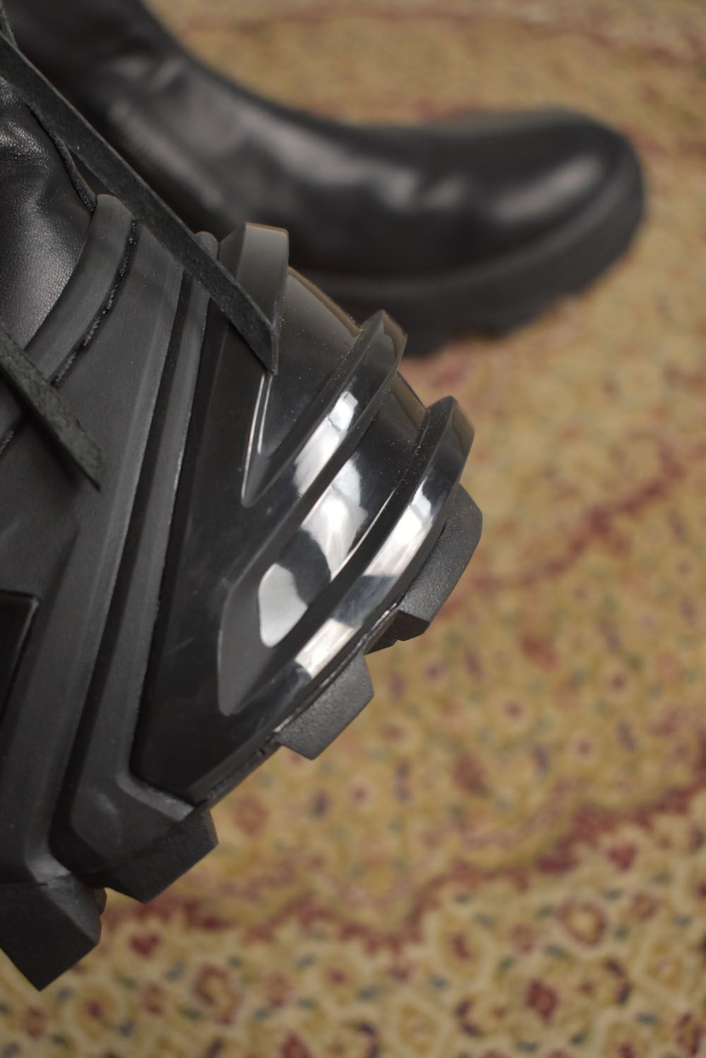 Over Lock Side Zip Boots_Maryam Horse Front "Black" / オーバーロックサイドジップブーツ マリアムホースフロント"ブラック"