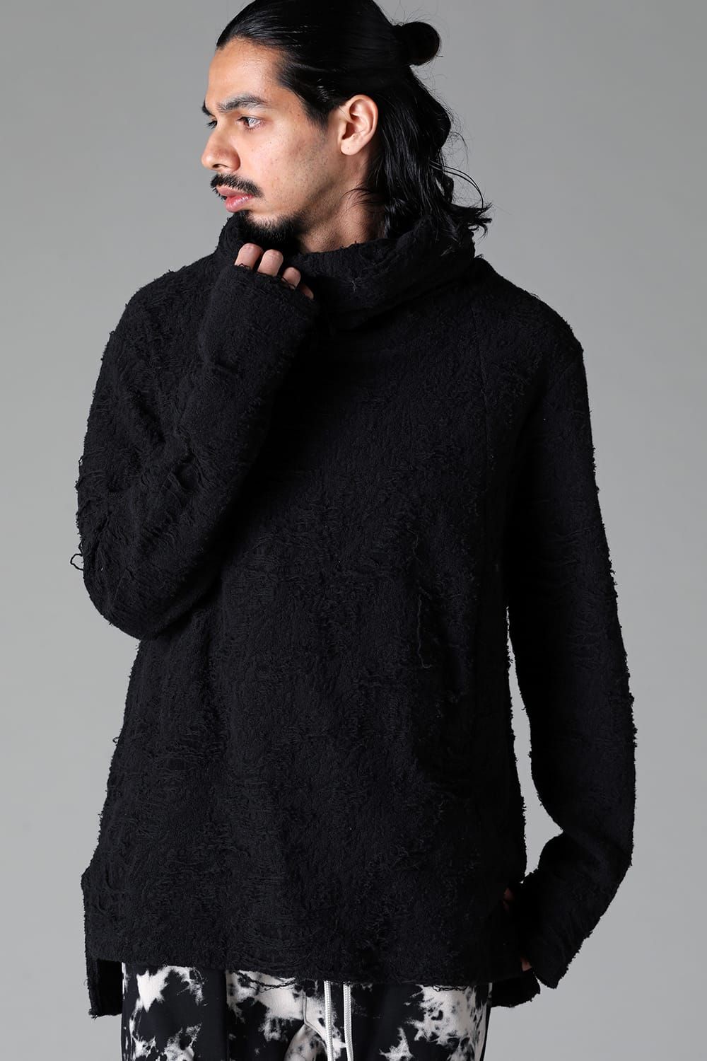 《2025AW先行予約》Damage Pile High Neck Top"Black" / ダメージパイル ハイネックトップ"ブラック"