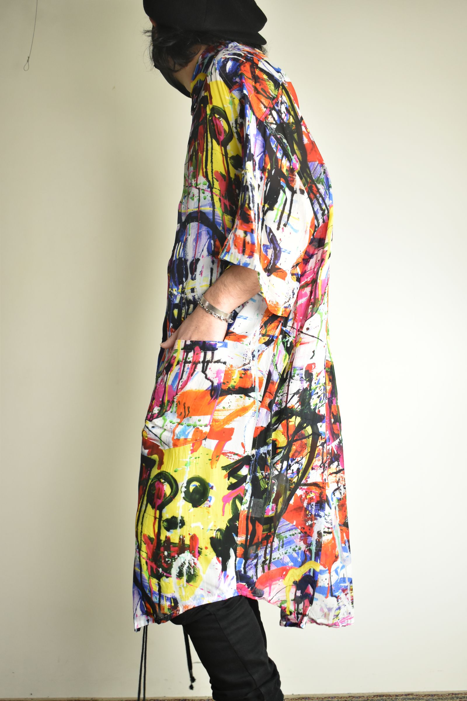 Rayon Chiffon Inkjet Print Short-Sleeved Big Shirt&Dress"Color Print" / レーヨンシフォンインクジェットプリント半袖ビッグシャツ / ワンピース"カラープリント"