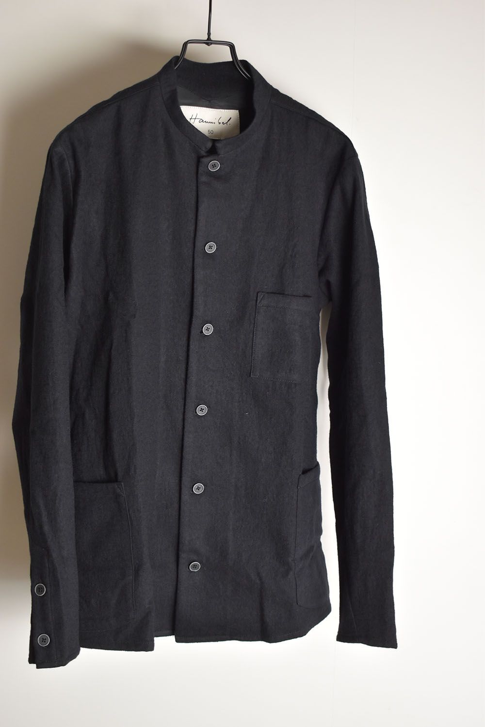 Stand Collar Shirts"Lamp Black"/スタンドカラーシャツ"ランプブラック"