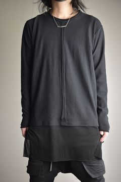 Imitation Linen Cotton Layerd Long Sleeve Tee"Black" / イミテーションリネンコットンレイヤードロングスリーブTee"ブラック"