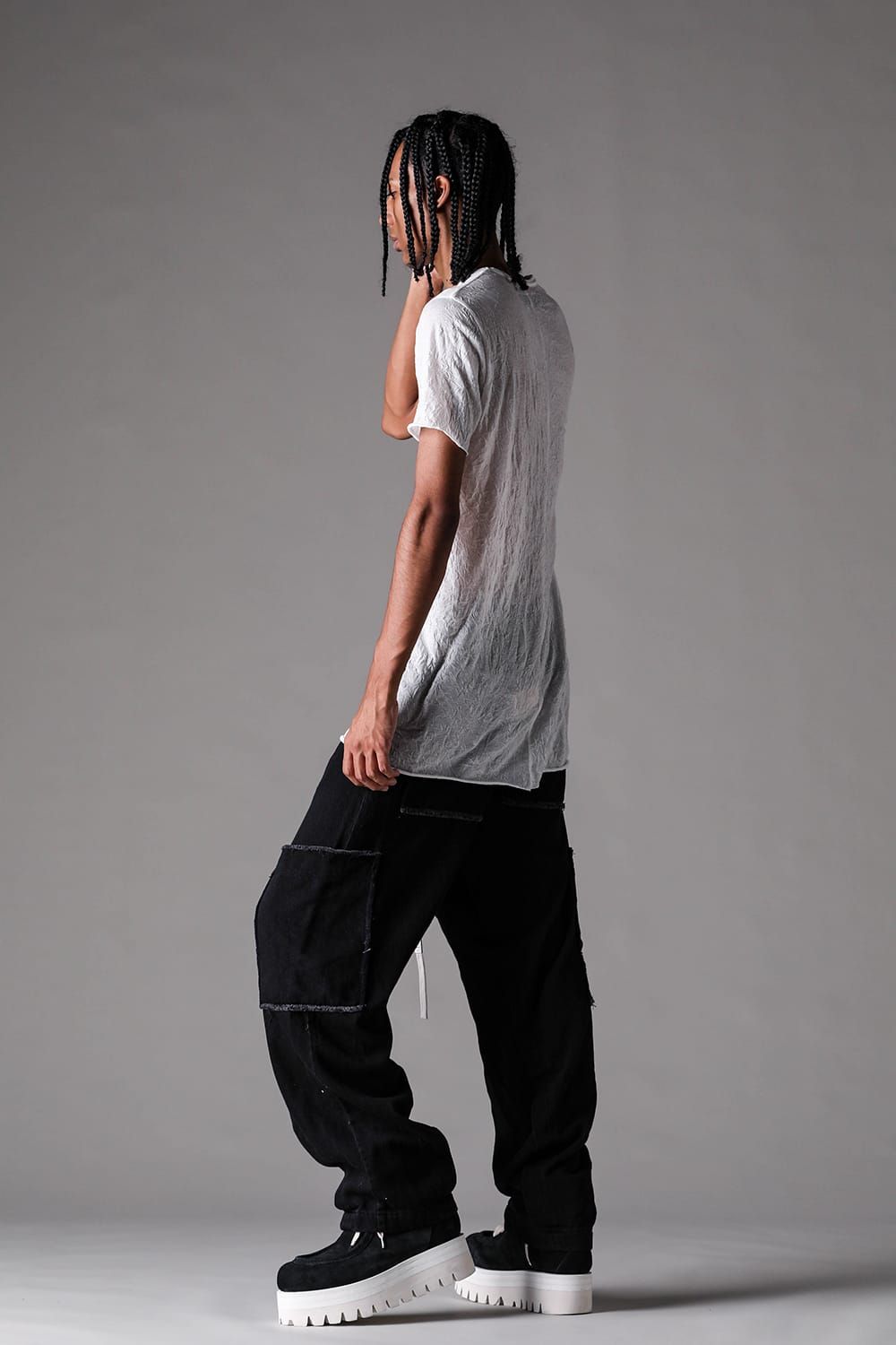 《2027SS先行予約》Washed Guize Crew Neck Tee"Black / White /L.Grey /Grey" / ウォッシュドガーゼクルーネックTee"ブラック / ホワイト /ライトグレー /グレー"