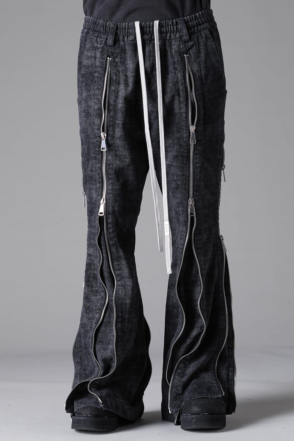 《2026AW先行予約》Zipped Fared Pants"D.Grey" / ジップフレアパンツ"ダークグレー"