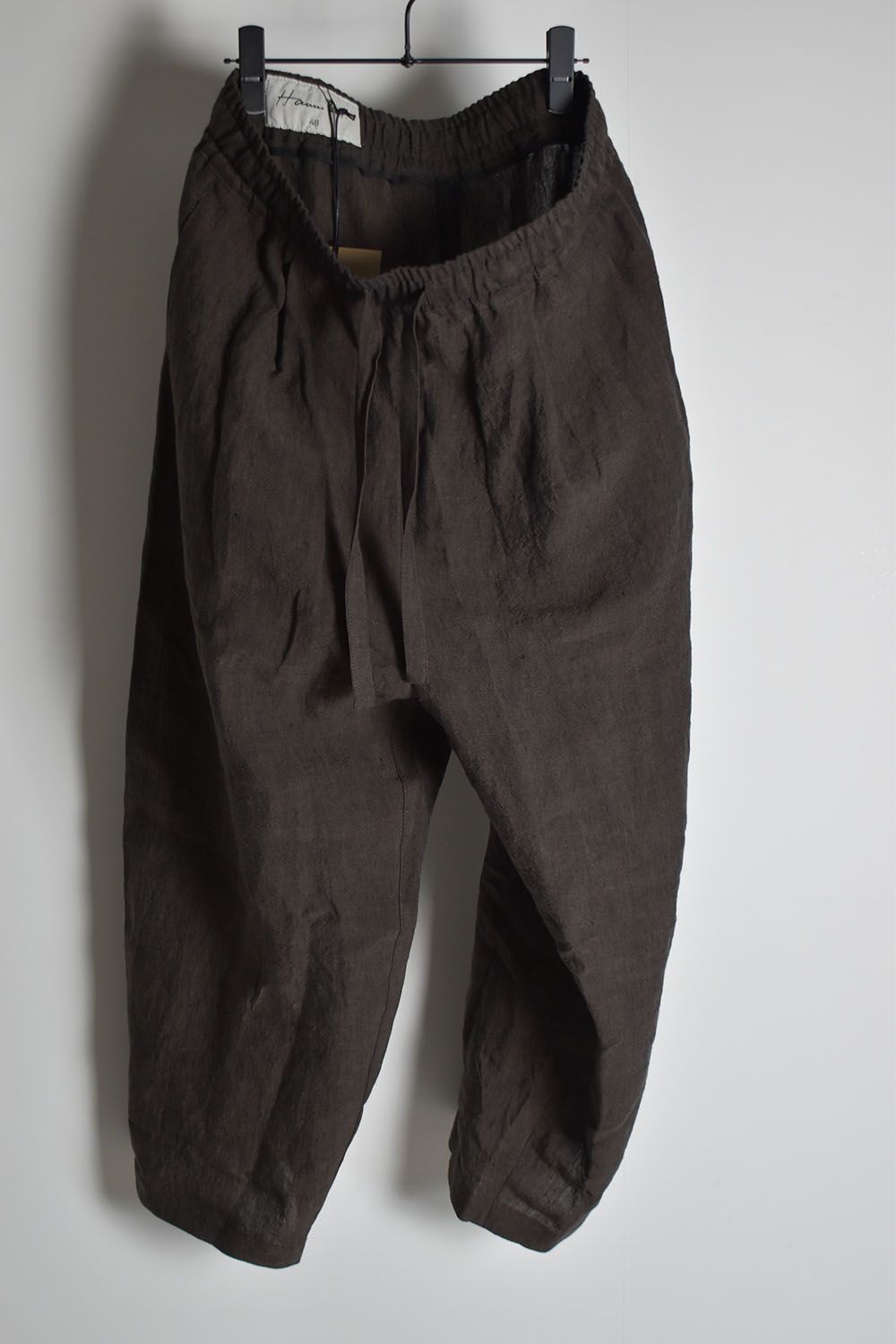 Linen Tuck Trousers"Walnut"/リネンタックトラウザーズ"ウォルナット"