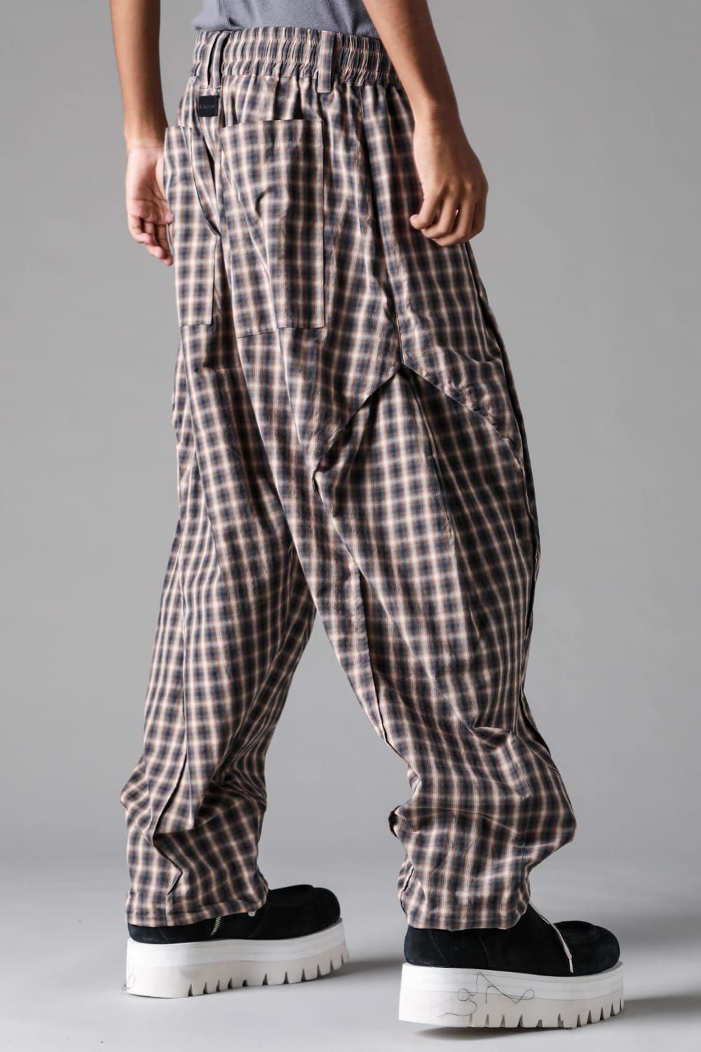 《2027SS先行予約》Plaid Side Tuck Tapared Pants"Black Plaid / Brown Plaid" / プレイドサイドタックテーパードパンツ"ブラックプレイド / ブラウンプレイド"