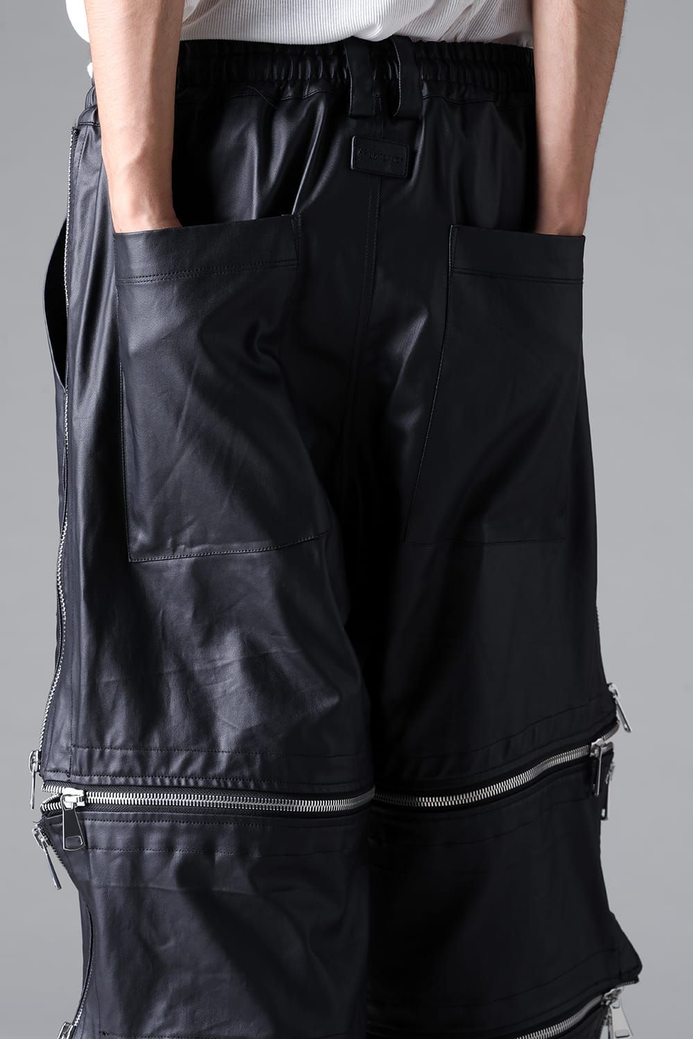 《2026SS先行予約》Matte Coating Zip Wide Pants"Black" / マットコーティングジップワイドパンツ"ブラック"