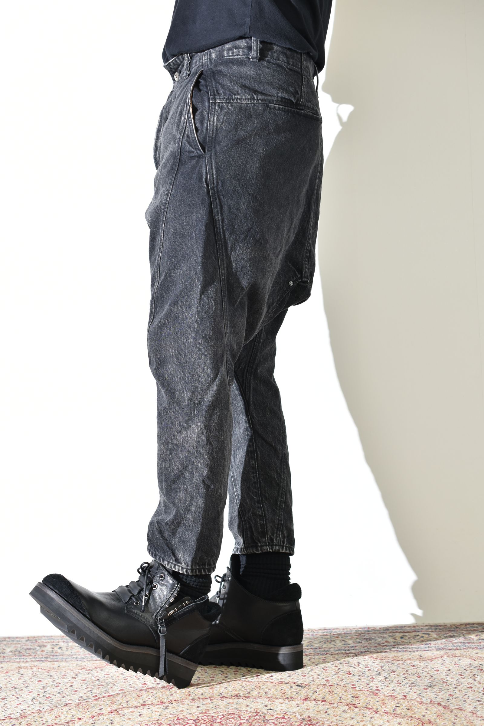 Sarrouel Denim Pants "Mist Bleach Black" / サルエルデニムパンツ "ミストブリーチブラック"