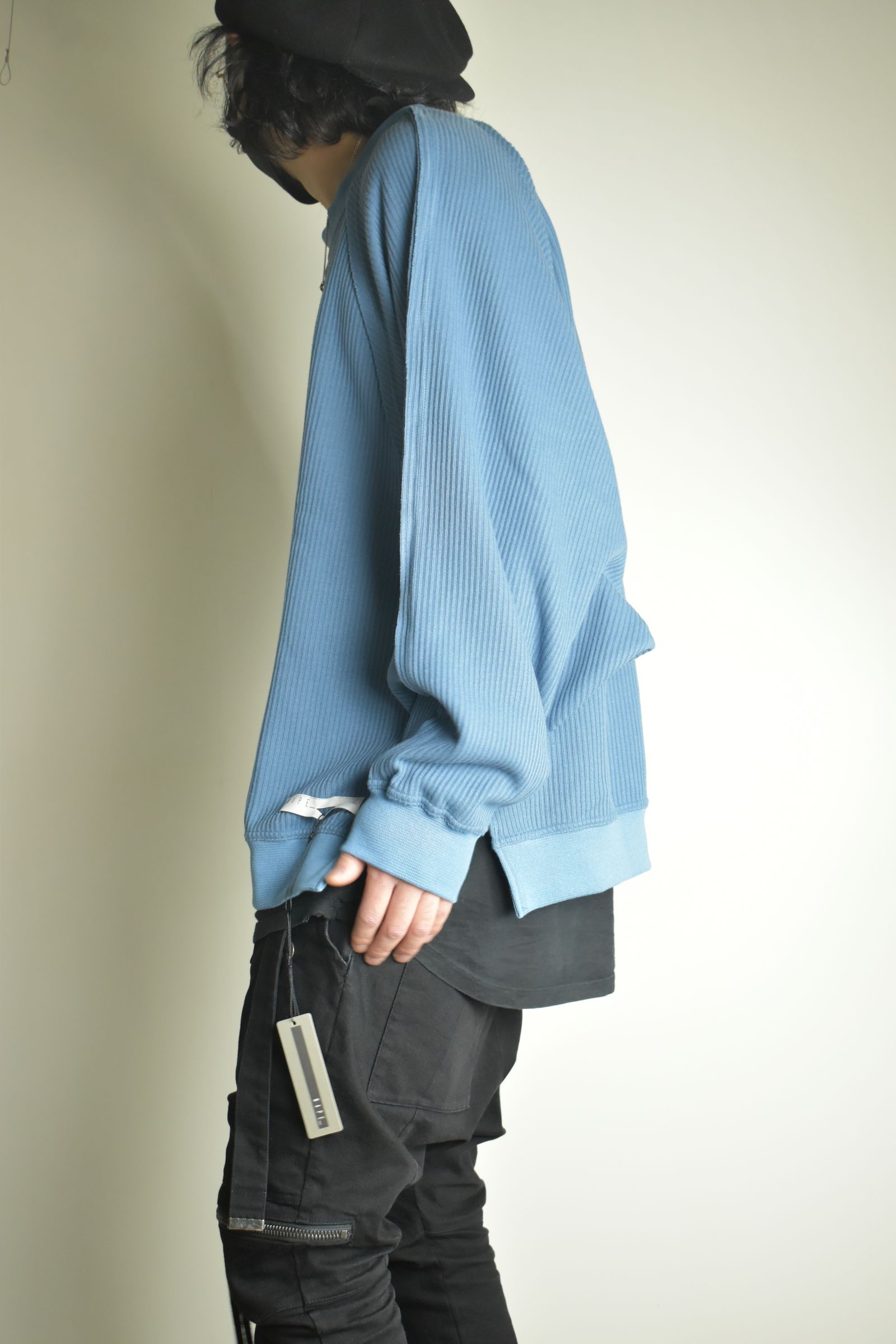Rail Knit Dolman Sleeve"Blue" / レールニットドルマンスリーブ"ブルー"