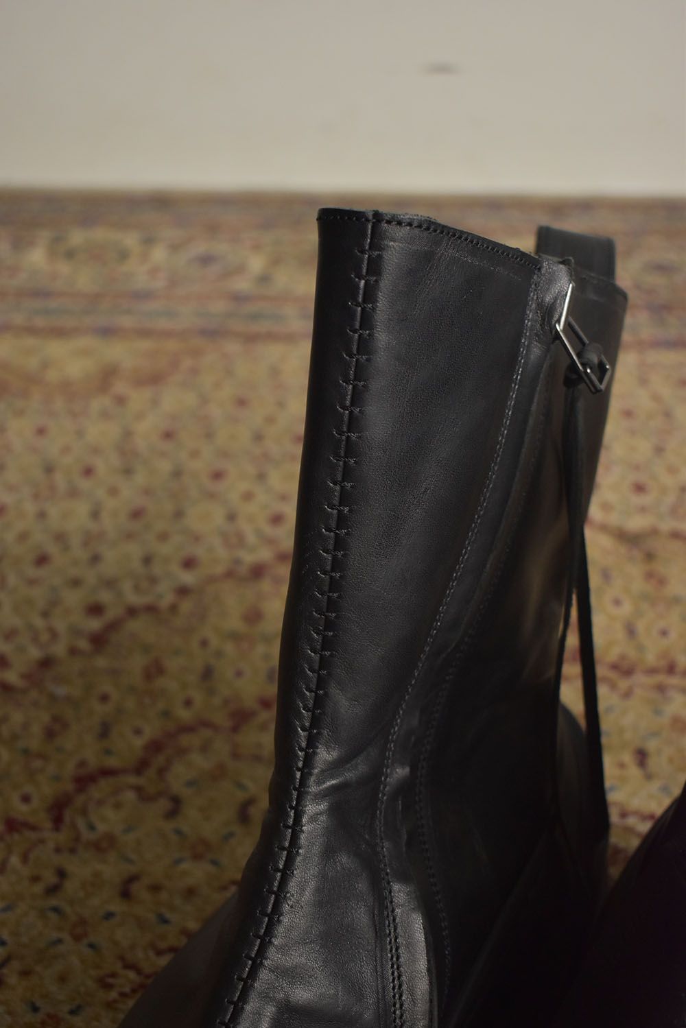 Over Lock Side Zip Boots_Maryam Horse Front "Black" / オーバーロックサイドジップブーツ マリアムホースフロント"ブラック"
