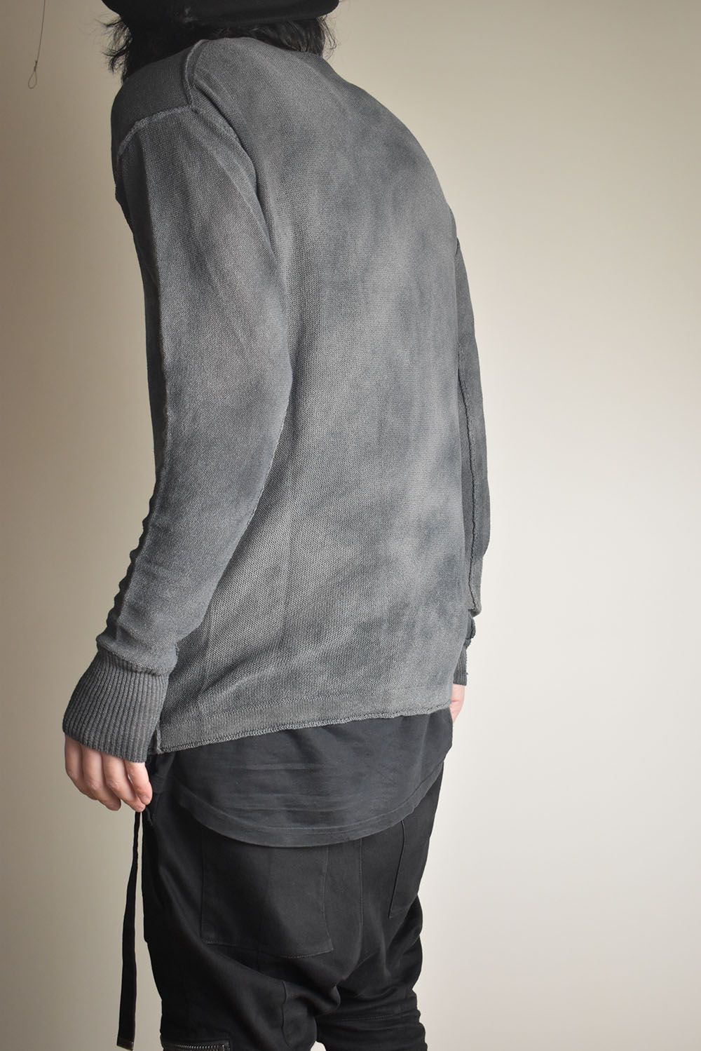 7G Paper Yarn Knit Pullover"Black" / 7Gペーパーヤーンニットプルオーバー"ブラック"