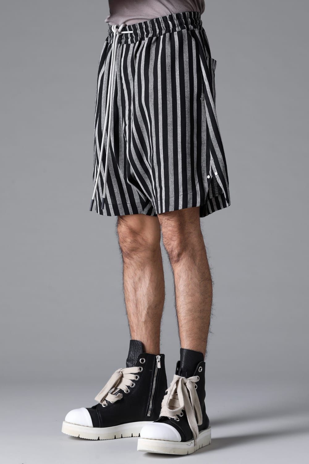 《2026SS先行予約》Vertical Stripes Shorts"Black×L.Grey" / バーティカルストライプショーツ"ブラック×グレー"