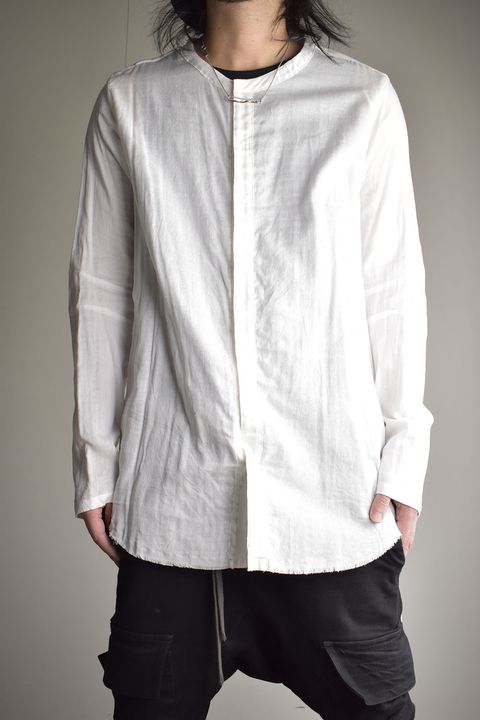 Round Neck Reversible Gauze Shirt"Off White" / ラウンドネックリバーシブルガーゼシャツ"オフホワイト"